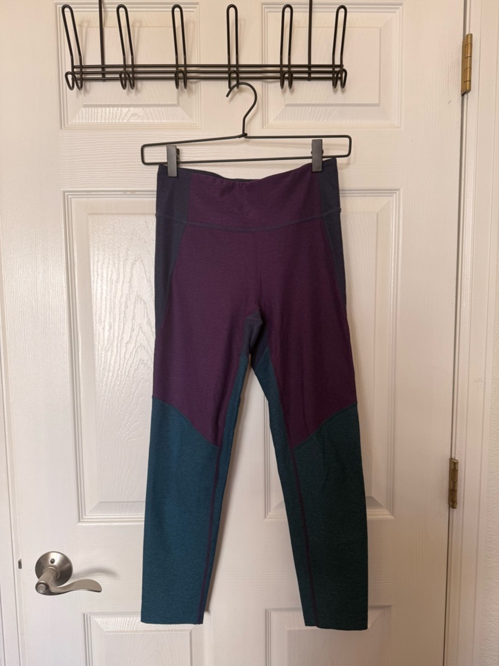 Outdoor Voices Purple & Teal Colorblock Leggings